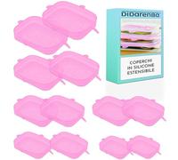 Coperchi in Silicone Estensibile, 12 Pezzi, Dimensioni Diverse, Rosa