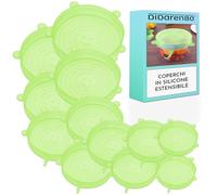 Coperchi in Silicone Estensibile 12 Pezzi Verde