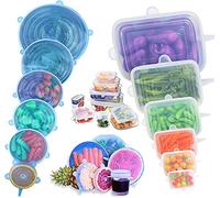 Coperchi in Silicone Estensibile, Confezione da 12 pezzi, BPA Free Riutilizzabili Coperchi Sigillanti per Mantenere il Cibo Fresco, per Varie Dimensioni e Forme
