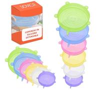 Coperchi in Silicone Estensibile per Alimenti 12 Pezzi Multicolore | Multifunzionale, Innovazione nella Conservazione, A Prova di Lavastoviglie