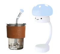 Coperchi in silicone per paglia in silicone, tappi per copertura in stile | Tappi per bere, coperchi in silicone, riutilizzabili, flessibili, per uso alimentare, senza BPA, design carino a forma di