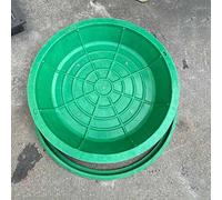 Coperchi invisibili per fosse settiche, copertura antiscivolo per pozzetti d'ispezione, chiusino a scomparsa in resina - Ideale per fosse settiche e aree esterne (Verde)(Round,60cm)