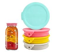 Coperchi per barattoli in silicone, 4 pezzi, a prova di perdite | Copertura per barattoli di prodotti secchi per proprietari di case, genitori, abitanti, amanti della cucina, dispensa, casa