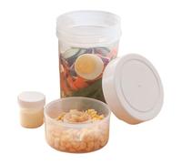 Coperchi per barattoli per insalata per la preparazione dei pasti - Stoviglie a doppio strato a tenuta stagna, contenitori portatili per insalata in barattolo per conservare il pranzo fresco | Baratto