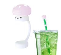 Coperchi per cannucce, a forma di fungo, in silicone, portatile, per bambini