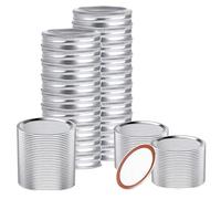 Coperchi per conserve a Bocca Larga, Coperchi in Acciaio Inossidabile con Anelli Ermetici - Copertura Ermetica Anti-Perdite - per Conservare Spezie, Bevande, Fermentazione e Altro nella Dispensa della