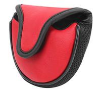 Coperchi per Putter da Golf, Copri Semicerchio Protettivi, Golf Copricapo Protezione Pelle Pu Accessorio Impermeabile Copertura della Testa del Impermeabili Guardia di Coperture Maglia Nylon (Rosso)