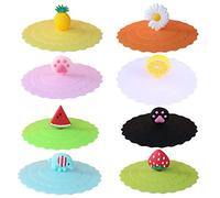 Coperchi per Tazza in Silicone Coperchi per Tazze Anti-polvere Riutilizzabili Riutilizzabile Coperchio Della Tazza in Silicone Coperchi per Tazze da Caffè Coperchio Della Tazza Creativa 8 Pezzi