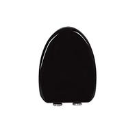 Coperchi per WC, Sedile WC a forma di V con cerniera regolabile, coperchio ultra resistente montato sulla parte superiore, silenzioso(Black)