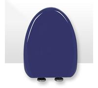 Coperchi per WC, Sedile WC a forma di V con cerniera regolabile, coperchio ultra resistente montato sulla parte superiore, silenzioso(Blu)