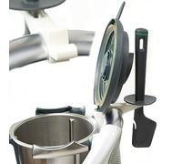 Coperchio 2 in 1 + supporto spatola adatto per robot da cucina Bimby TM5 & TM6 (bianco)