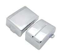 Coperchio a batteria laterale Coperchio Laterale B Copri-telaio Laterale Per Batteria, Nero, Per Moto, Adatto Per Harley Dyna Street Fat Bob Super Glide Wide Glide Switchback FLD FXD(Chrome)