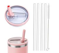 Coperchio a prova di perdite per Stanley Cup, 1 confezione da 850 ml, coperchio di ricambio adatto per Stanley Quencher H2.0 0,89 L, non adatto a IceFlow 0,89 L, set riutilizzabile con 4 cannucce e 1