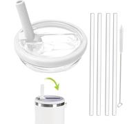 Coperchio a prova di perdite per Stanley Cup, 1 confezione da 850 ml, coperchio di ricambio adatto per Stanley Quencher H2.0 0,89 L, non adatto a IceFlow 0,89 L, set riutilizzabile con 4 cannucce e 1
