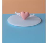 Coperchio a ventosa in silicone per bicchieri, riutilizzabile, per tazze, bicchieri e piccole ciotole, per evitare fuoriuscite e schizzi (ali d'amore)