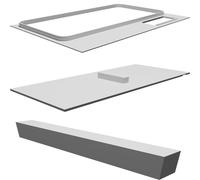 Coperchio Acquario Fluval Set 3 Pezzi Porta Scorrevole Fermo Stampato
