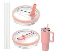 Coperchio Anti-Perdita e Anti-Polvere Stanley Per Tazza Stanley Da 40 Oz, 2 Coperchi, 2 Cannucce, Riutilizzabile, Rosa