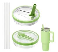 Coperchio Anti-Perdita Stanley Per Tazza Stanley Da 40 Oz, Coperchio Stanley, Due Coperchi, Due Cannucce, Riutilizzabile, Anti-Perdita e Anti-Polvere (Verde menta)