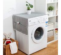 Coperchio Antipolvere per Frigorifero, Chickw11 Multiuso Copertura Lavatrice con Tasche portaoggetti, Copertura di Protezione per Copriforno Rullo Lavatrice Asciugatrice (Grigio,90x30cm)
