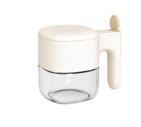 Coperchio aperto automatico di vetro della cantina 300ml del sale con il | Coperchio aperto automatico con il cucchiaio, guarnizione del silicone per spezie secche, contenitore di vetro trasparente