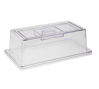 Coperchio APS GN, adatto ai vassoi GN 1/3, 32,5 x 17,6 cm, H: 10,5 cm, plastica trasparente, praticamente infrangibile, senza vassoio, in policarbonato