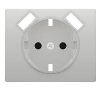 Coperchio base spina Schuko con doppia USB mercurio alluminio BJC IRIS 18724-USB-MA