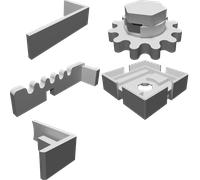 Coperchio Blocco per Scatola Puzzle Twist Lock Present Stampato 3D