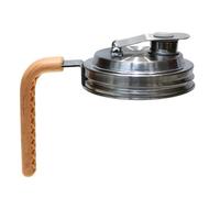 Coperchio con beccuccio a bocca larga in acciaio inox, in legno e silicone, resistente alla ruggine e lunga durata e altre bevande senza problemi (legno d'acciaio)