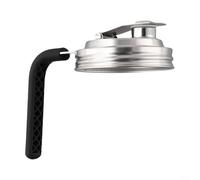 Coperchio con beccuccio largo in acciaio inox con tappo di sicurezza per una facile gestione delle bevande (acciaio nero)