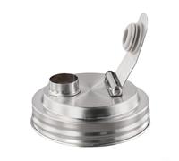 Coperchio con beccuccio largo in acciaio inox con tappo di sicurezza per una facile gestione delle bevande (acciaio)