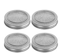 Coperchio con setaccio per barattolo da conserve per germogli, kit di coperchi in acciaio inossidabile da 86 mm per germogli come broccoli, erba medica, fagioli (86mm - 4 pezzi)