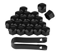 Coperchio copricerchio copricerchio Tappo copricerchio copricerchio protezione vite, 20 pezzi dado 17mm Copriruota auto Vite auto Protezione antifurto Coperchio (Black)