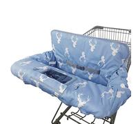 Coperchio del carrello della spesa per la bambina, copricarrello di design antiscivolo per bambini, copriseggiolone in cotone per neonati, lavabile in lavatrice, coperchio della spesa per bambini grande cervo blu