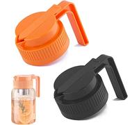 Coperchio di barattoli per conserve, 2 pezzi Mason Jar Beccuccio con manico, coperchio in plastica, riutilizzabile, Mason Jar Brocca, frittelle, sciroppo d'acero, dispenser per salsa