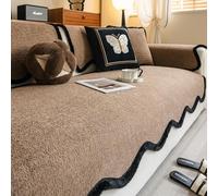 Coperchio di divano di Chenille, coperture per divano non slip in pile con design del bordo ondulato, accoglienti cover di divano, copertura per cuscinetti del diva coffee 30x50cm lumbar pillow cover