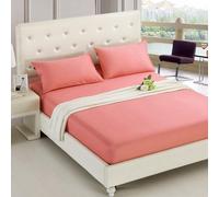 Coperchio di Foglio a Monte del Materasso Cover di Cotone Solido Materasso Copertina di Letti Aderenti da Letto a Doppio Set di Letti, 50 Rosa, Regina 152x203cm