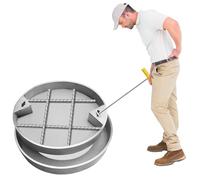 Coperchio di ispezione dello scarico personalizzabile per fossa settica in acciaio inossidabile da 50 cm con telaio perfetto per soluzione di copertura per piscina in miscela di erba/calcestruzzo