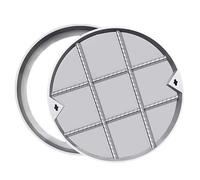 Coperchio di ispezione in acciaio inossidabile rinforzato 40 x 40 cm, coperchio di accesso per fossa settica per giardino e patio, design a incasso per un uso esterno affidabile.