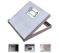 Coperchio di Ispezione in Metallo per Tombino Invisibile con Maniglie, in Acciaio Inox Quadrato, Incorporato Nel Tombino per Ripostiglio Seminterrato(40x40x5cm)