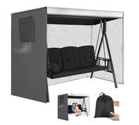 Coperchio di Protezione con Zip di Chiusura per Il Giardino Swing 600D,Impermeabile, Copertura Protettiva per mobili da Esterno,per Giardino,Patio da Giardino a 2/3/4 posti,Grigio,220 * 140 * 170cm