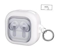 Coperchio di protezione trasparente per Samsung Buds4 Pro Multi-funzionale Caso del basamento per Buds4 Storage Shell (White)