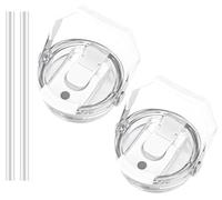 Coperchio di ricambio per bicchiere Stanley IceFlow in acciaio inox, 850,5 g e 567 g, 2 coperchi a prova di fuoriuscite con manico e beccuccio con cannuccia 2 in 1, a prova di perdite, resistente agli