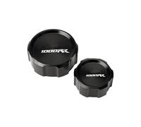 Coperchio Di Riempimento Olio Freno Anteriore E Posteriore CNC Per Moto Adatto Per CBR 1000 RR 2008-2018 Tappo Liquido Freni Moto(Nero)