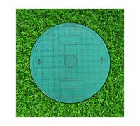 Coperchio di scarico integrato in acciaio rotondo con telaio 40 x 40 cm (15,7 x 15,7) adatto per patio, giardino, garage e vialetti, design resistente e durevole