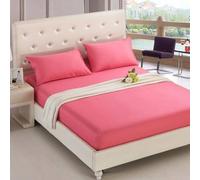 Coperchio di Tela del Telaio a Monte del Materasso Cover di Cotone a Spazzolato Materasso Fogli da Letto Aderenti a Doppio Set di Letti, 09 Rosa Scuro, 100x200cm