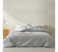 Coperchio Duvet Set Ultra Microfibre Copertura QUIFET Set 4 Pezzi, Set di Biancheria da Letto di Cotone in Cotone in Rilievo Jacquard Motivi botanico Rivestimento Piumino Reversibile Copripiumino