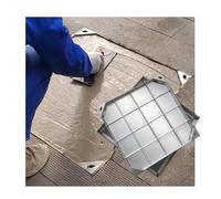 Coperchio e telaio for tombino in acciaio inossidabile, coperchio for fognatura esterna resistente, adatto for la pavimentazione del vialetto del cortile(5cm,100 * 100cm/39.4 * 39.4in)
