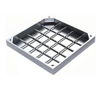 Coperchio e telaio for tombino invisibile, coperchio for fossa settica rettangolare in acciaio inossidabile da incasso, adatto for scuole e vialetti d'accesso(35.4inx35.4in,3.1in)