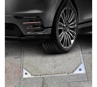 Coperchio e Telaio for tombino Quadrato in Acciaio Inossidabile da 24", Coperchio for Fossa settica Resistente con Base, Copertura Invisibile for Bacino fognario(135x135x5cm/53x53x2inch)