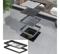 Coperchio e Telaio in Acciaio Inossidabile Inossidabile Argento, Copertura fognaria Invisibile Quadrata con 2 Manico, Coperchio settico 30 cm - 160 cm di Lunghezza, Tappo di Pozzi (LXW -110x55cm